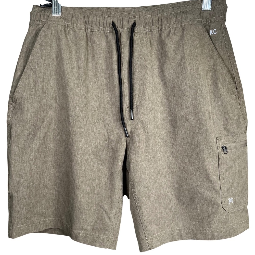 Kenneth Cole Mens Hybrid Shorts Tan Heathered Cargo Casual‎ Size M